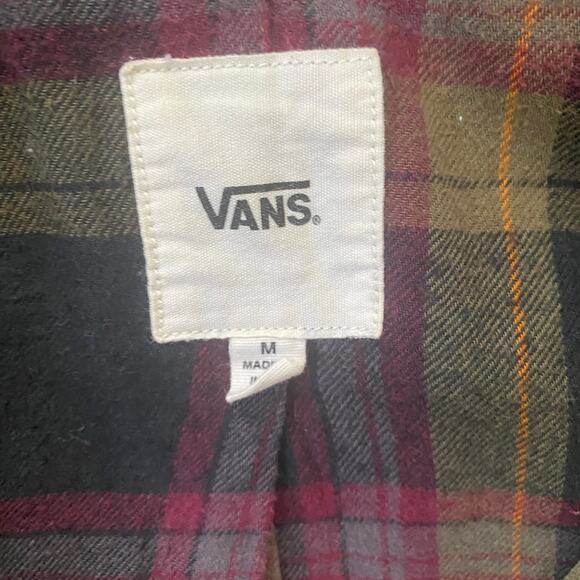 🌿Vans Womens Green Plaid Lined Utility Button Zip Pocket Jacket M - Picture 6 of 9